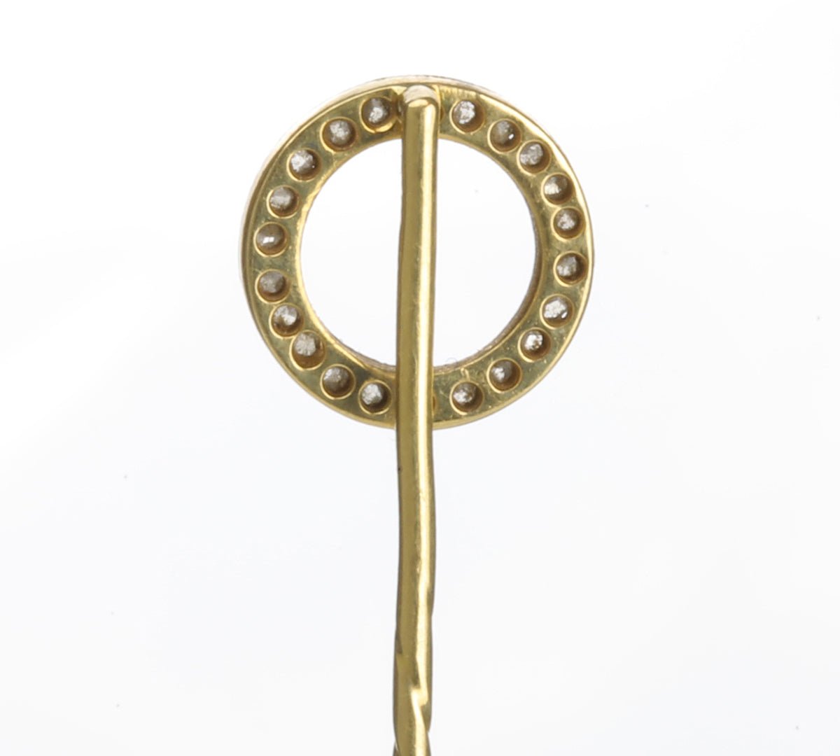 Antique Gold Rose Cut Diamond Circle Stick Pin