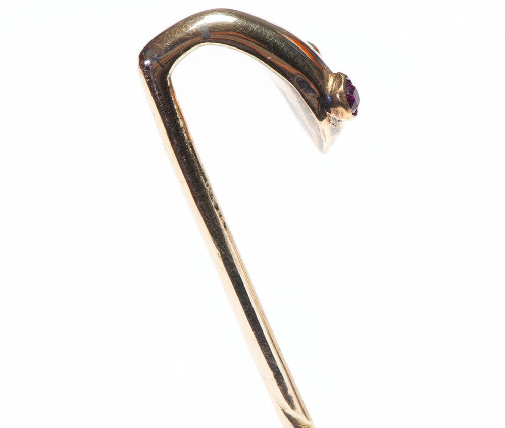 Stick Pin Snake Antique Gold Ruby Snake Stick Pin
