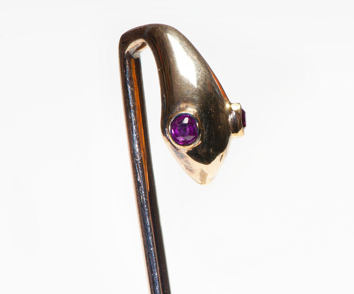 Stick Pin Snake Antique Gold Ruby Snake Stick Pin