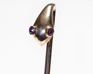 Antique Gold Ruby Snake Stick Pin