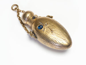 Antique Gold Sapphire Diamond Perfume Bottle
