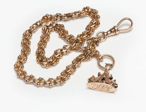 Antique Gold Pocket Watch Chain and Fob