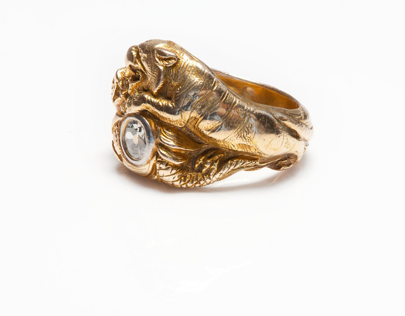 Antique Gustav Manz Gold Diamond Ring