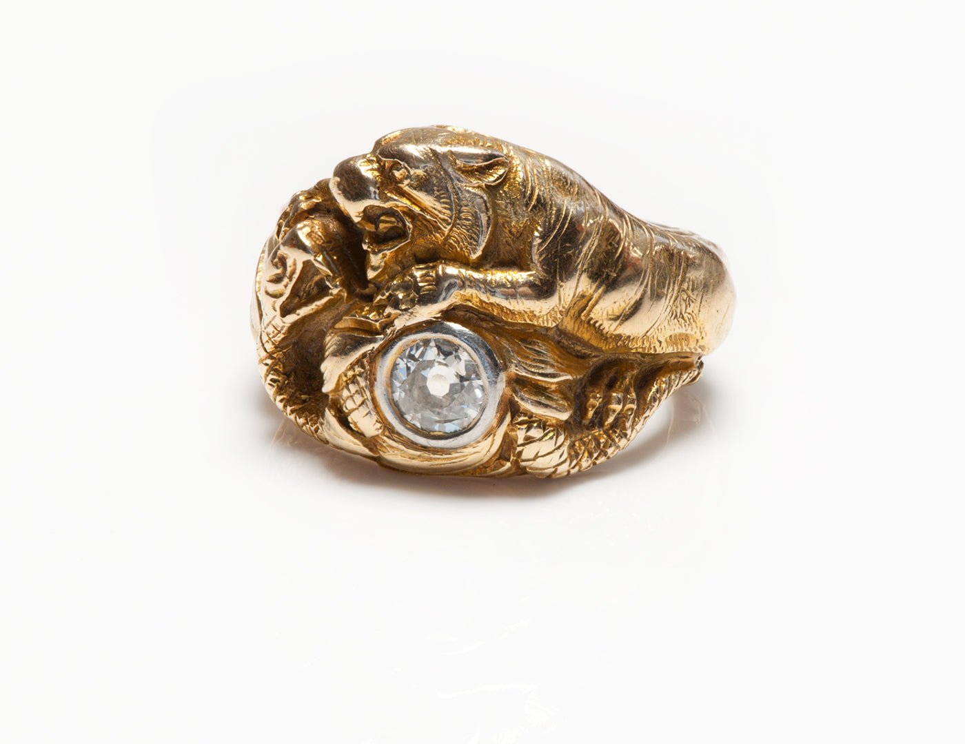 Antique Gustav Manz Gold Diamond Ring - DSF Antique Jewelry
