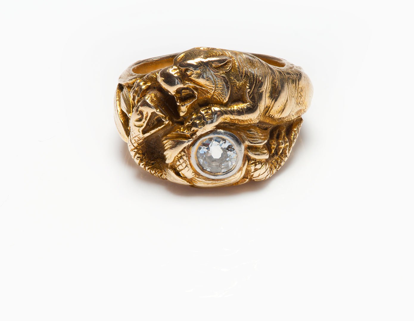 Antique Gustav Manz Gold Diamond Ring - DSF Antique Jewelry