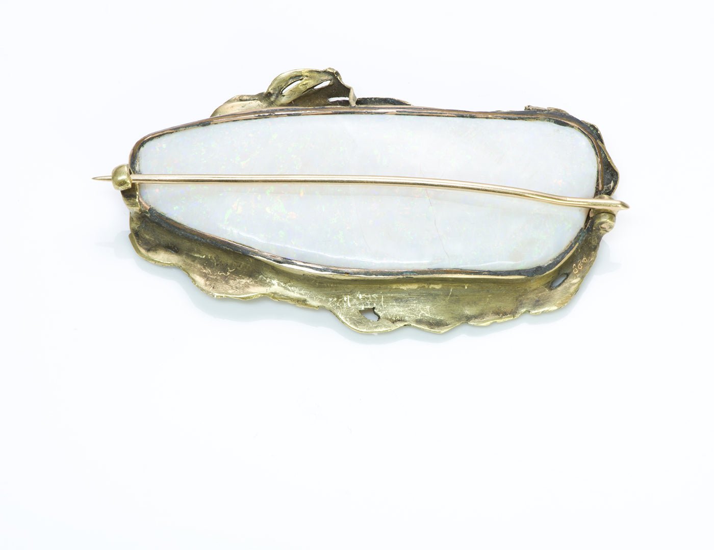 Antique Gustav Manz Gold Opal Brooch - DSF Antique Jewelry