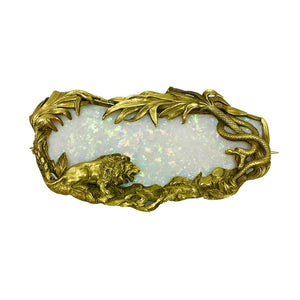 Antique Gustav Manz Gold Opal Brooch