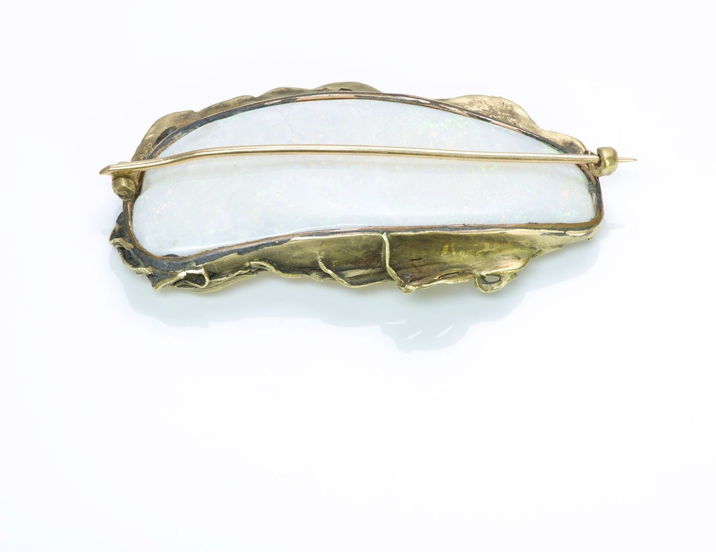 Antique Gustav Manz Gold Opal Brooch - DSF Antique Jewelry