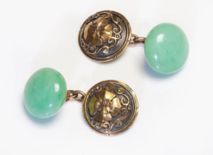 Antique Jade Gold Link Cufflinks
