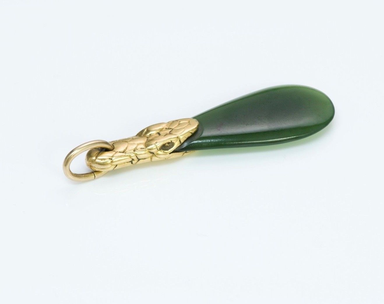 Antique Jade Gold Snake Pendant