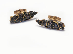 Antique Japanese Shakudo Mixed Metal & Gold-Mounted Cufflinks