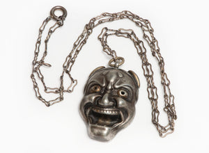 Antique Japanese Silver Satyr Pendant