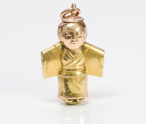Antique Japonaise Gold Pencil Fob Pendant