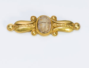 Antique Kalo Shop George Welles Egyptian Revival 14K Gold Ancient Scarab Brooch