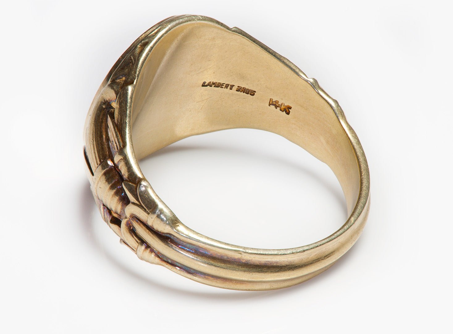 Antique Lambert Bros Gold Men's Ring - DSF Antique Jewelry