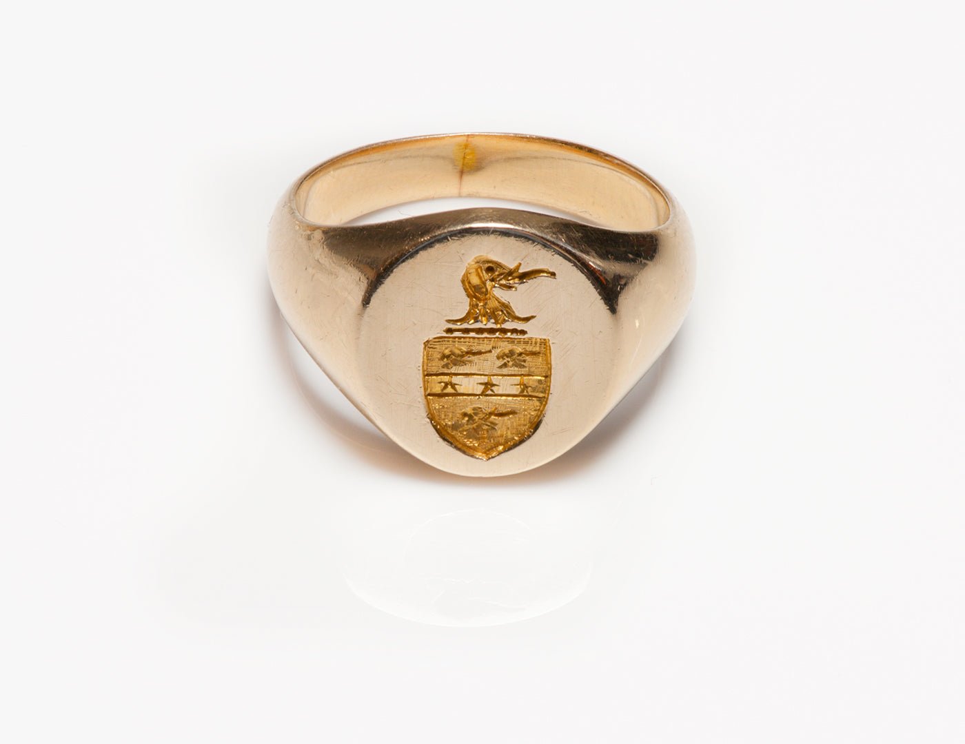 Antique Larter & Sons Gold Signet Crest Men's Ring - DSF Antique Jewelry