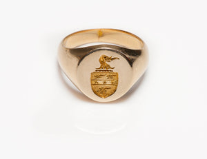 Antique Larter & Sons Gold Signet Crest Men's Ring