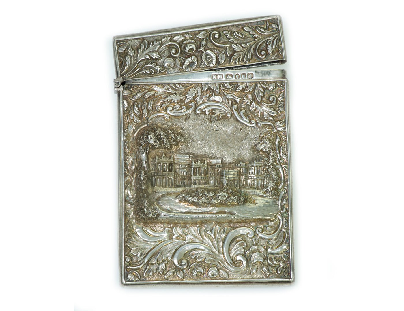 Antique Nathaniel Mills Sterling Silver Card Case