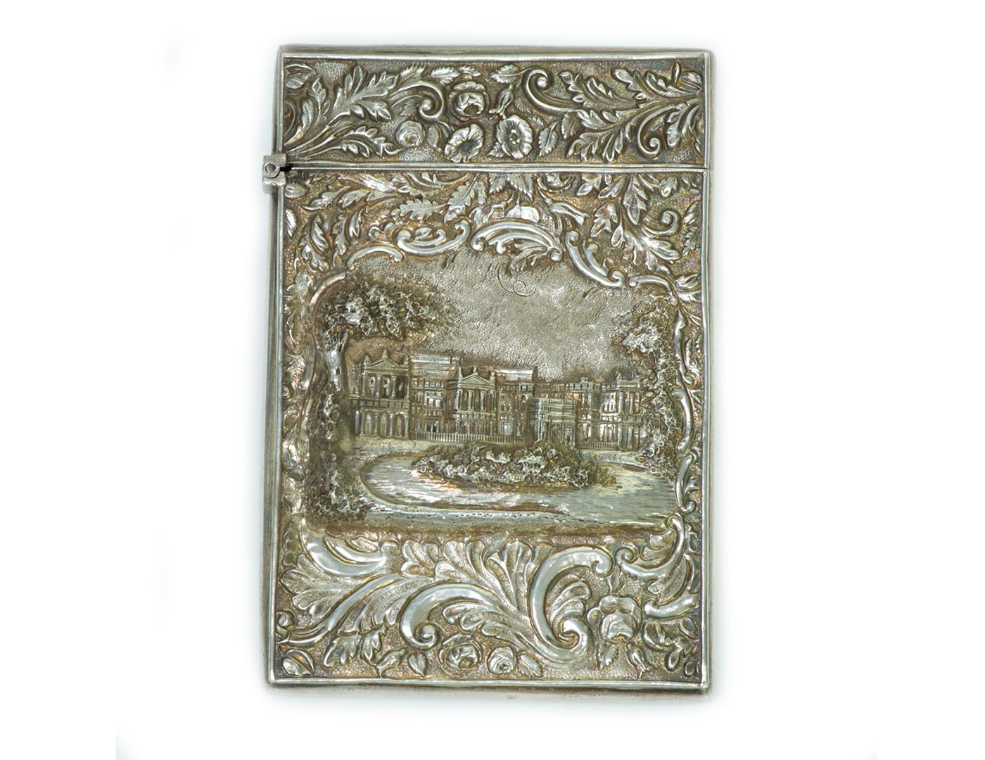 Antique Nathaniel Mills Sterling Silver Card Case - DSF Antique Jewelry