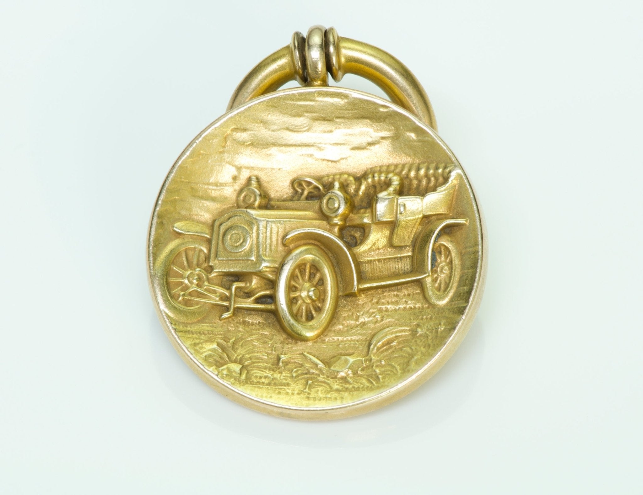 Antique Pendant Fob Gold Car - DSF Antique Jewelry