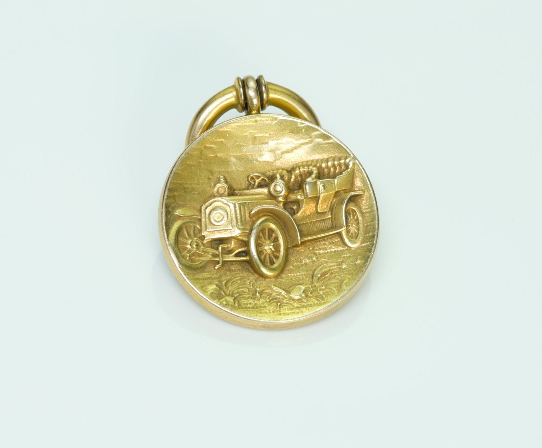 Antique Pendant Fob Gold Car - DSF Antique Jewelry