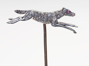 Antique Platinum Diamond Stick Pin