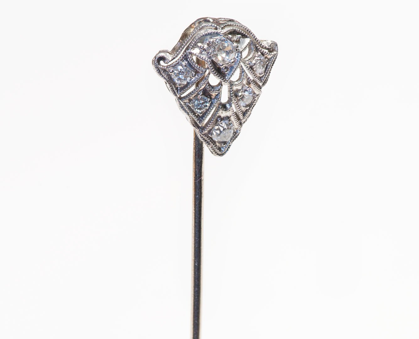 Antique Platinum Diamond Stick Pin
