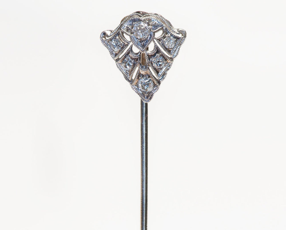 Antique Platinum Diamond Stick Pin