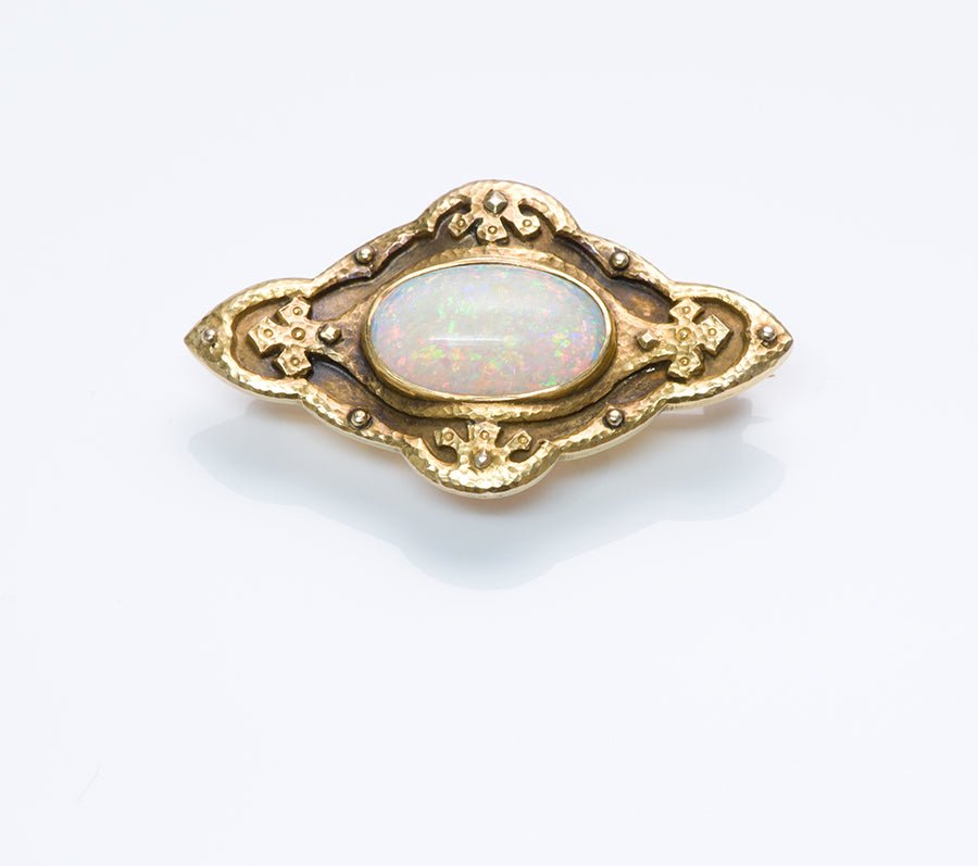 Antique R. W. Edwards Opal Gold Brooch
