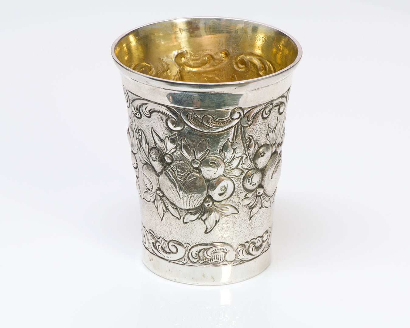 Antique Repousse Germany Silver Cup Beaker