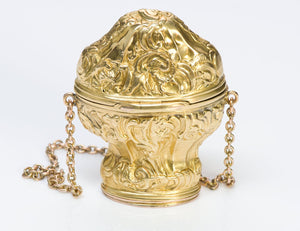 Antique Repousse Yellow Gold Vinaigrette