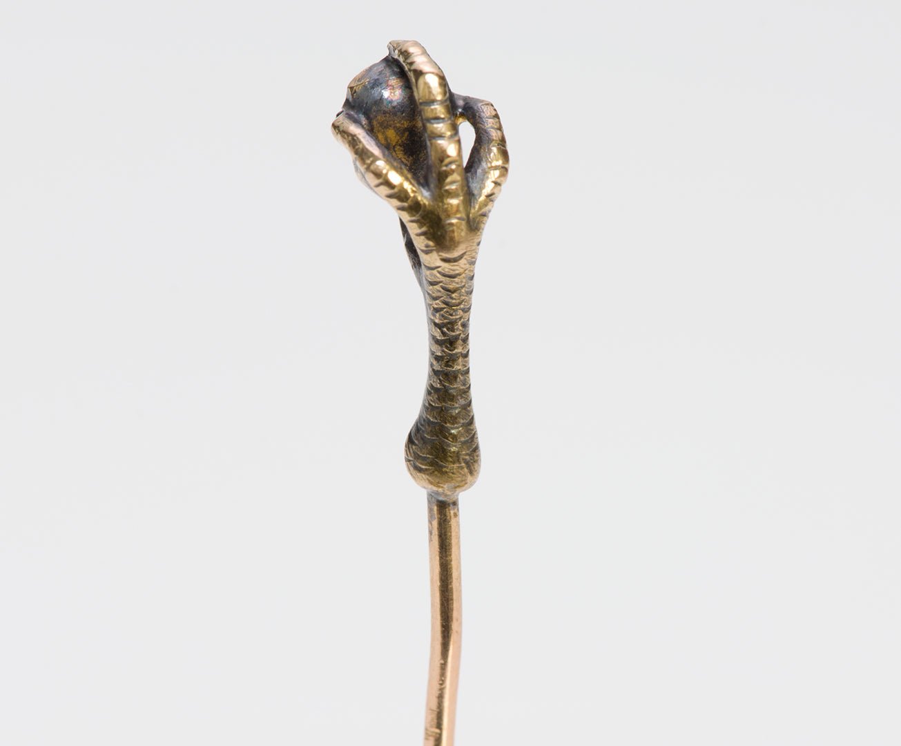 Antique Rose Cut Diamond Gold Claw Stick Pin