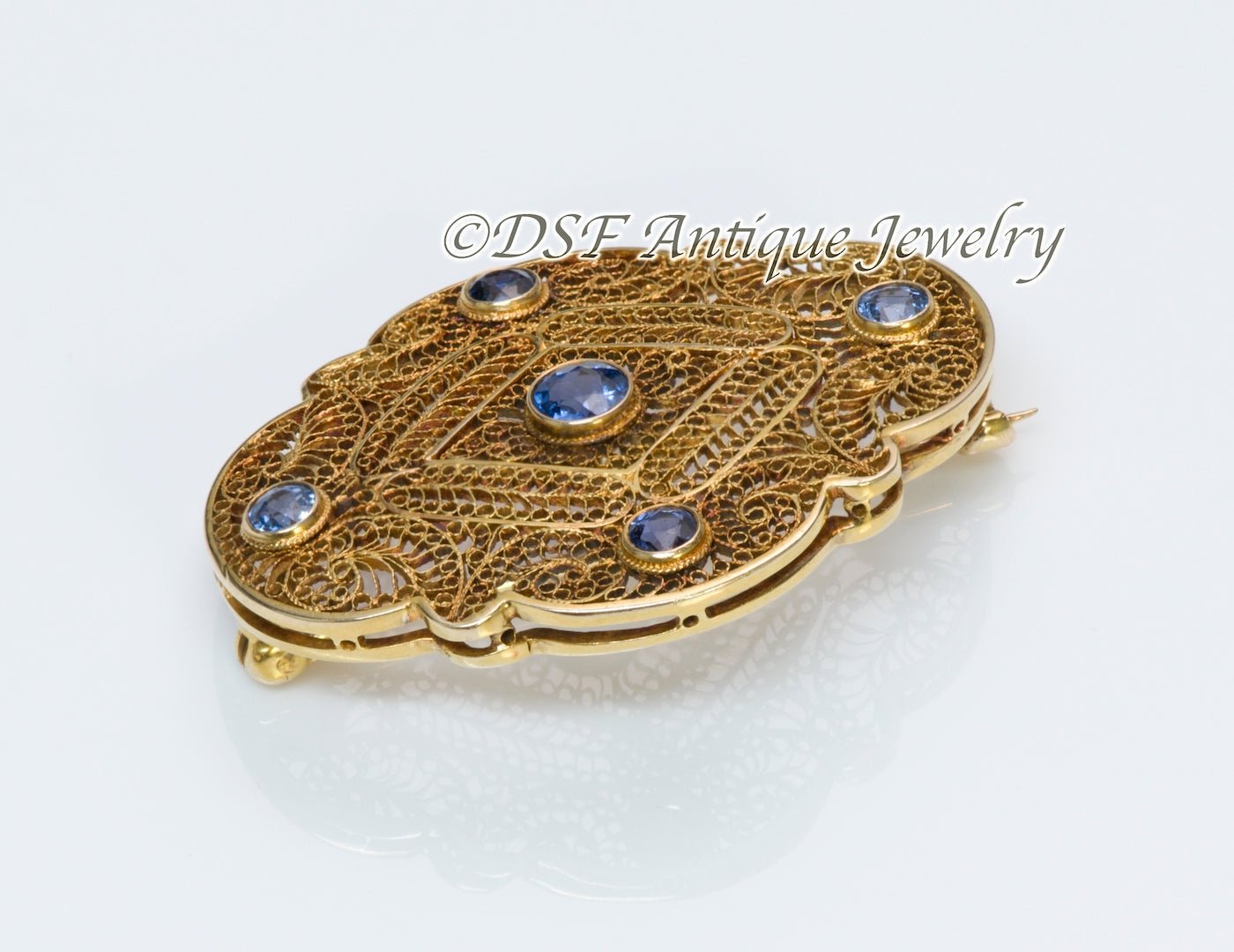 Antique Sapphire & Gold Brooch