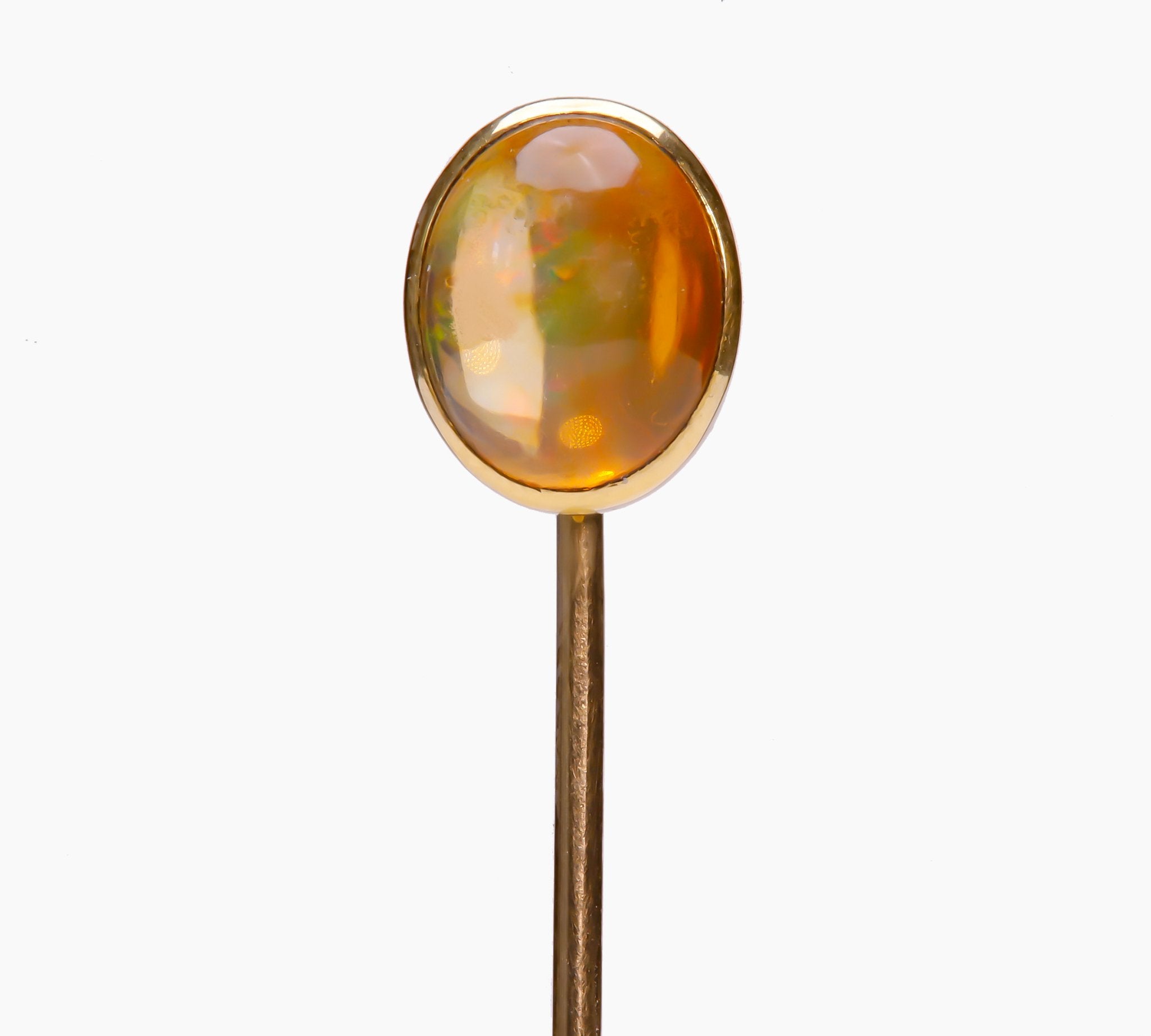 Antique Schumann Sons Gold Fire Opal Stick Pin - DSF Antique Jewelry
