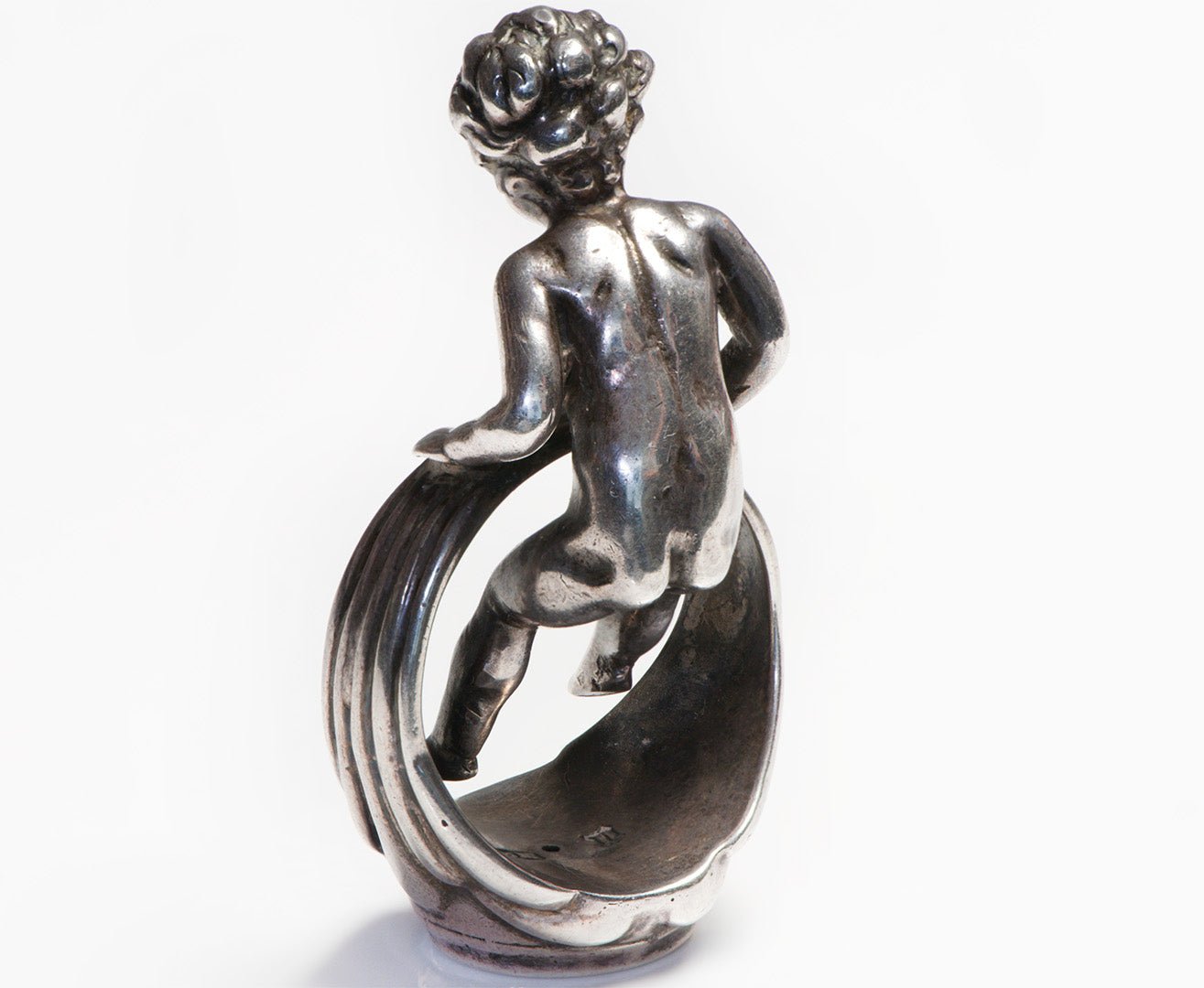 Antique Silver Figural Cherub and Signet Ring Seal