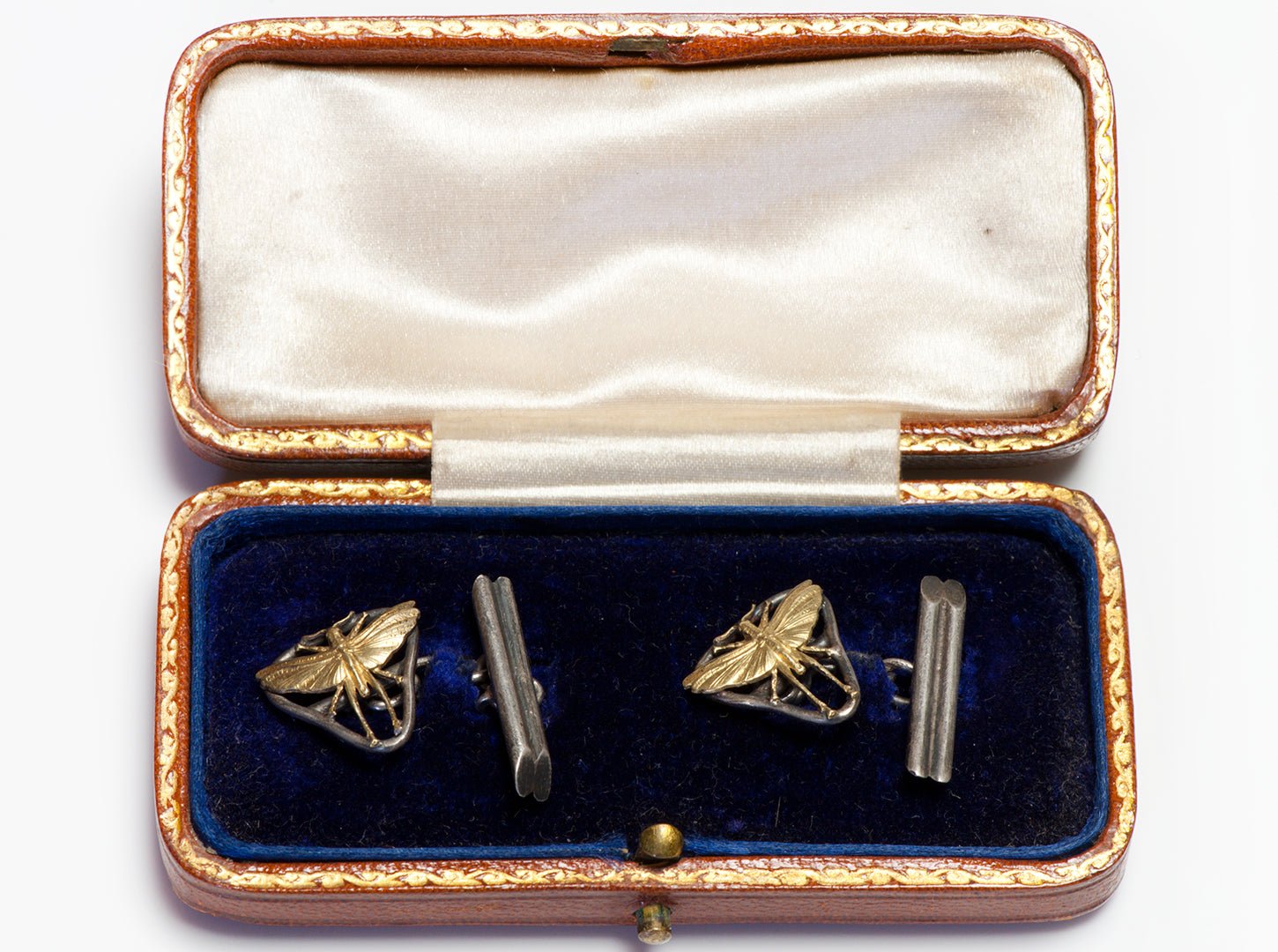Antique Silver Gold Dragonfly Cufflinks