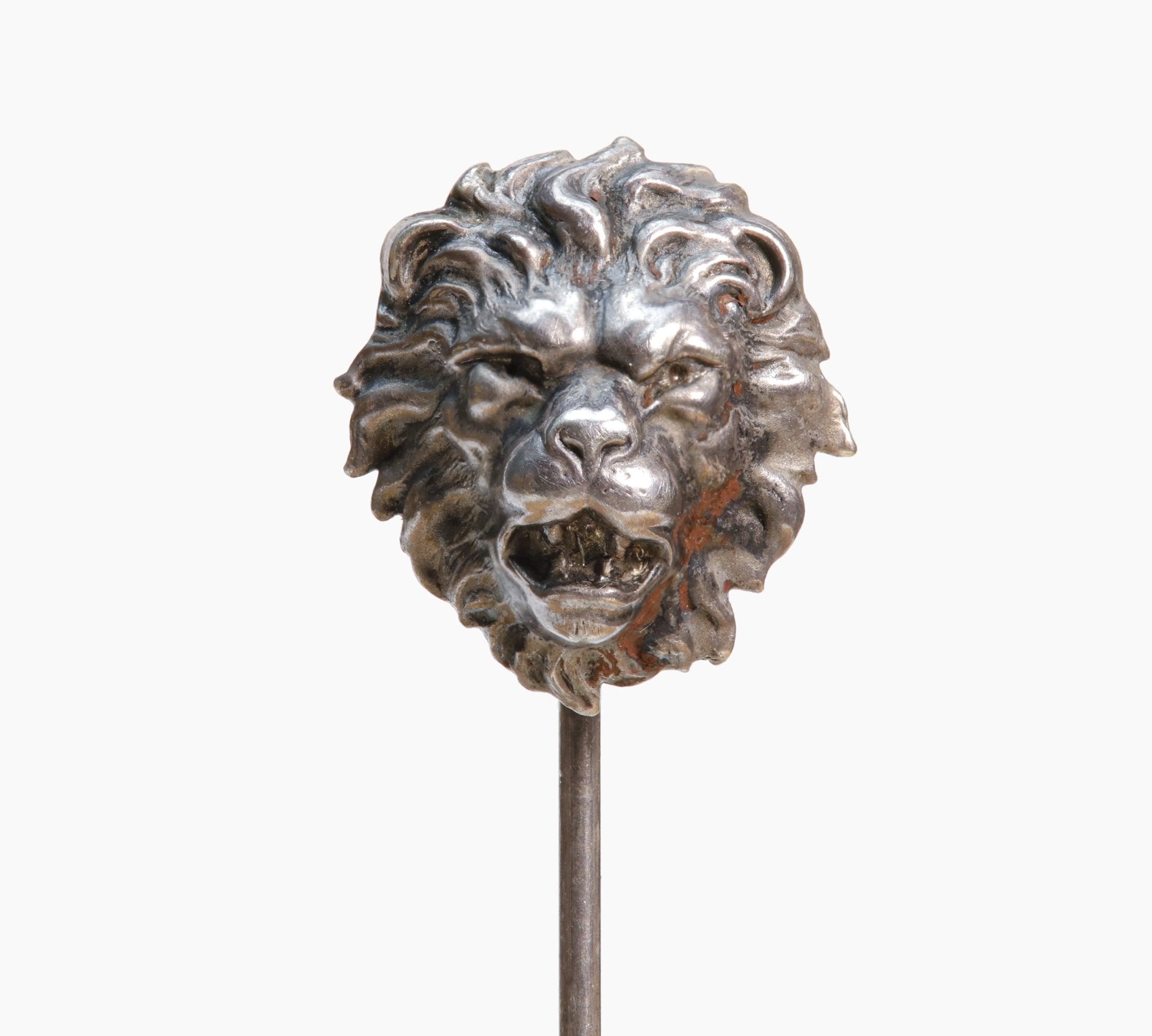 Antique Silver Lion Stick Pin
