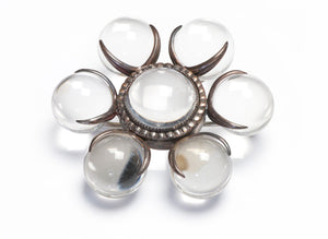Antique Silver Rock Crystal Pools of Light Brooch