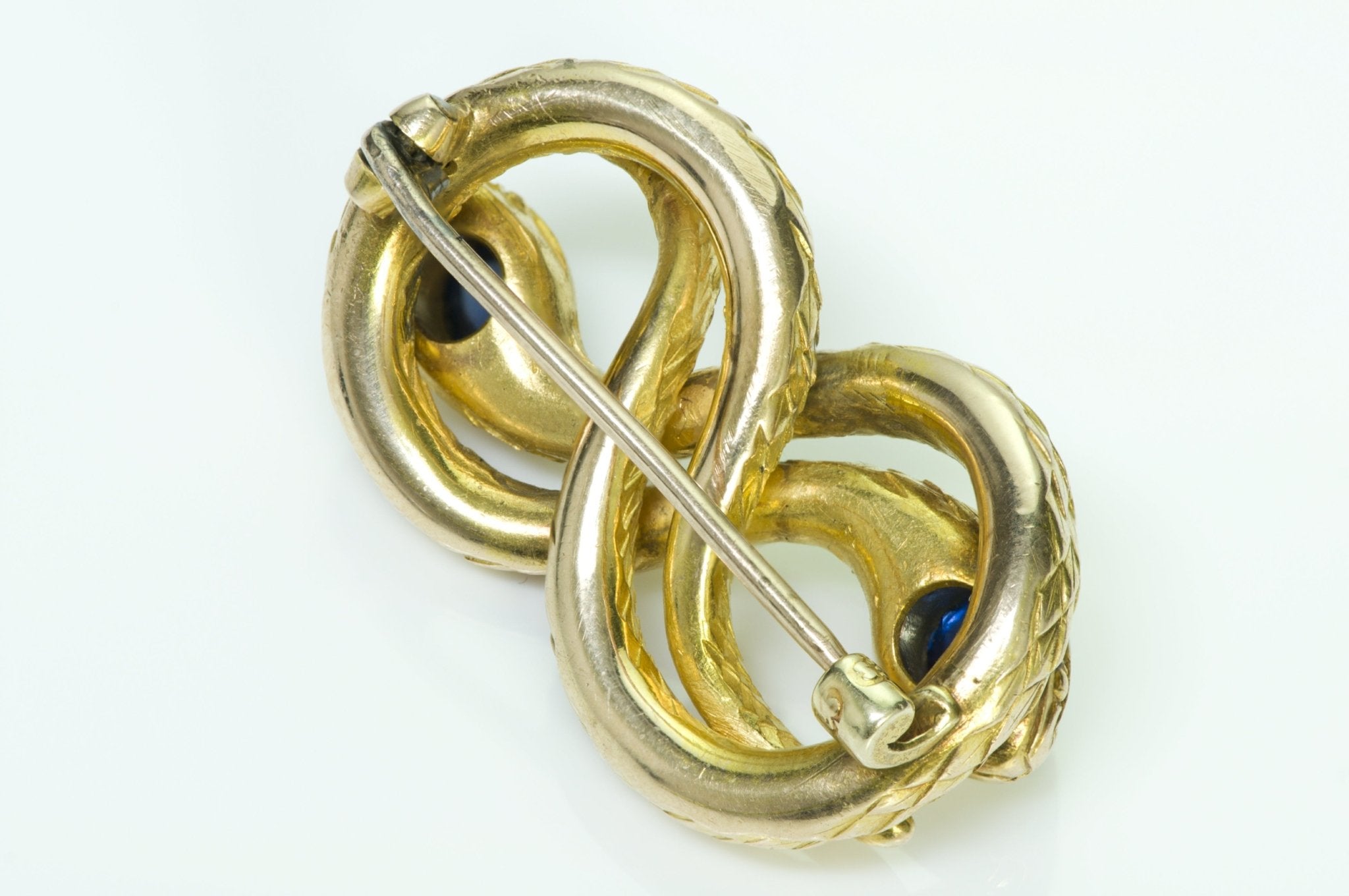 Antique Snake Gold & Cabochon Sapphire Pin/Brooch