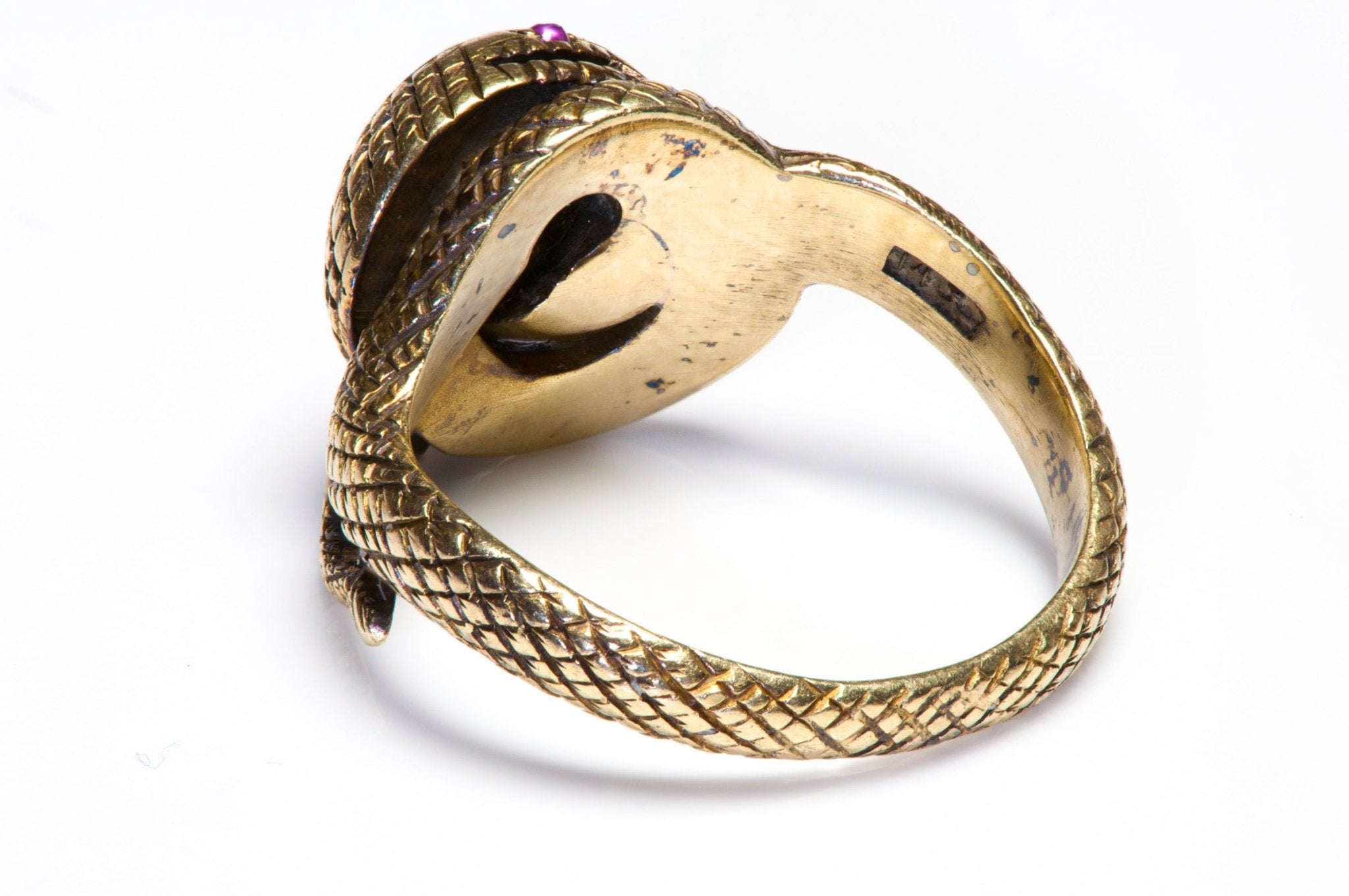 Antique Snake Gold Diamond Ring by Larter & Sons