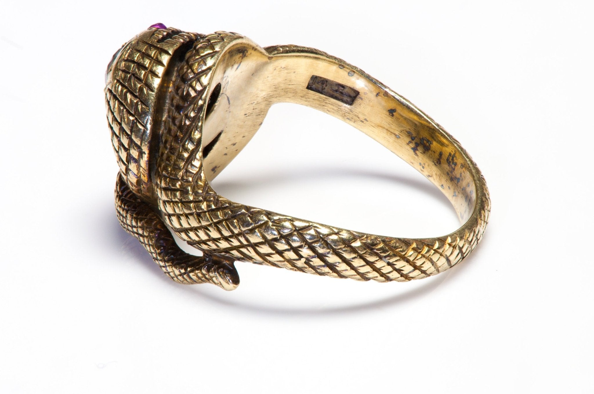 Antique Snake Gold Diamond Ring by Larter & Sons