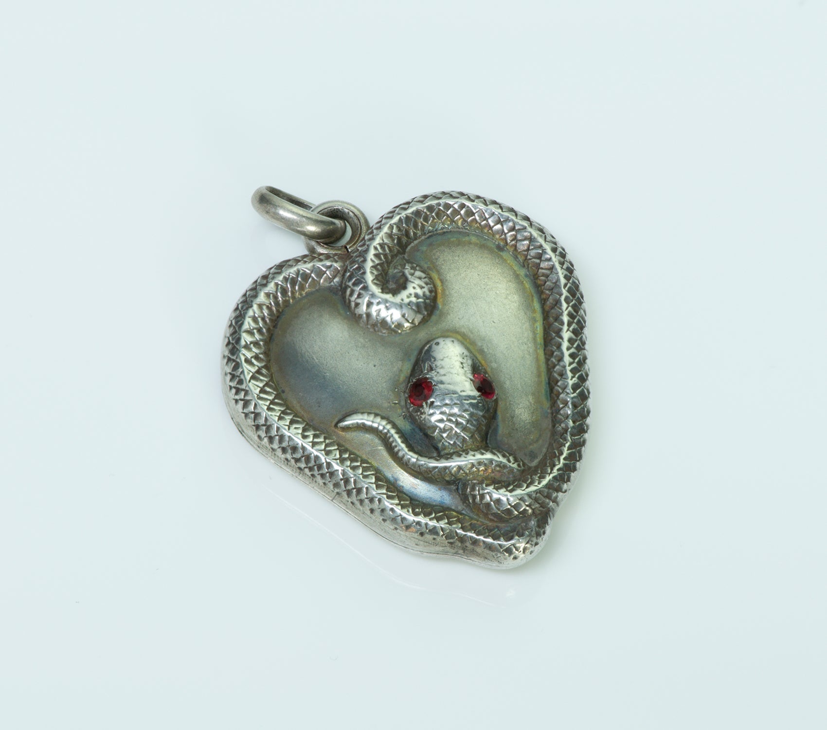 Antique Sterling Silver Snake Locket - DSF Antique Jewelry