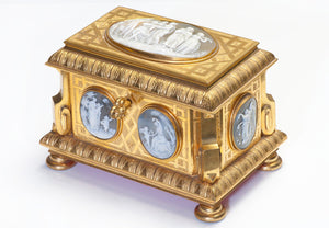 Antique Tahan French Bronze Cameo Jewelry Casket