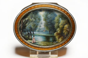 Antique Tiffany & Co. France Sterling Silver Guilloche Enamel Box