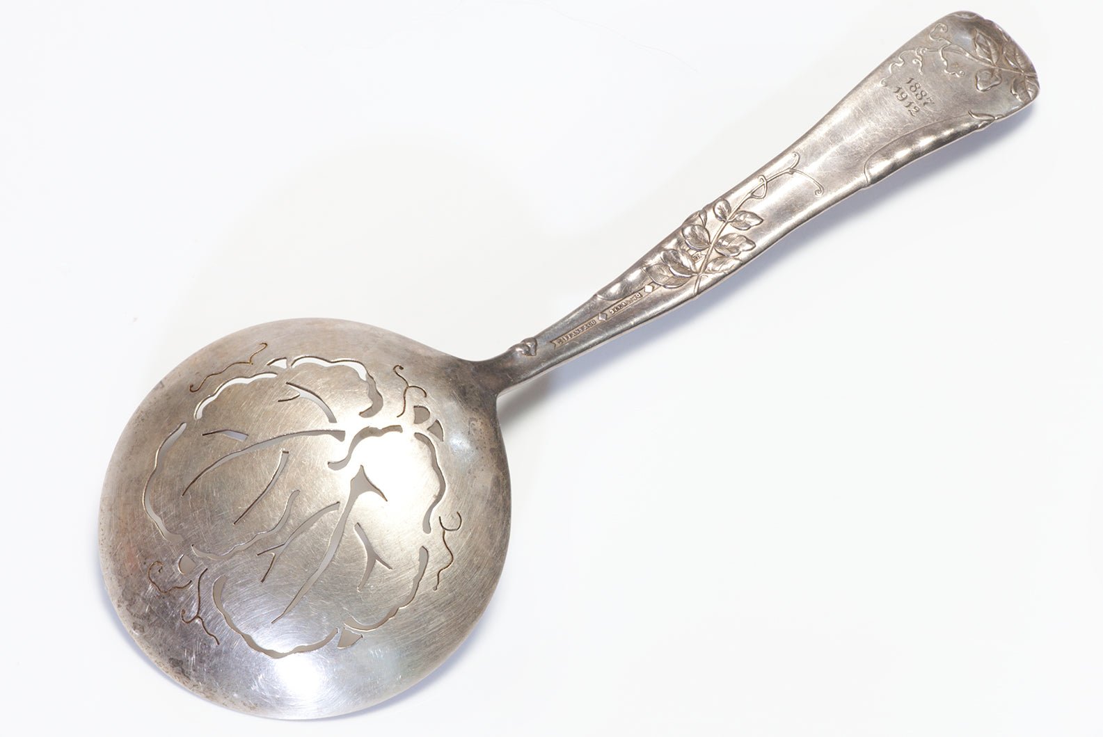 Antique Tiffany & Co. Sterling Vine Pea-Pod Pattern Pea Spoon