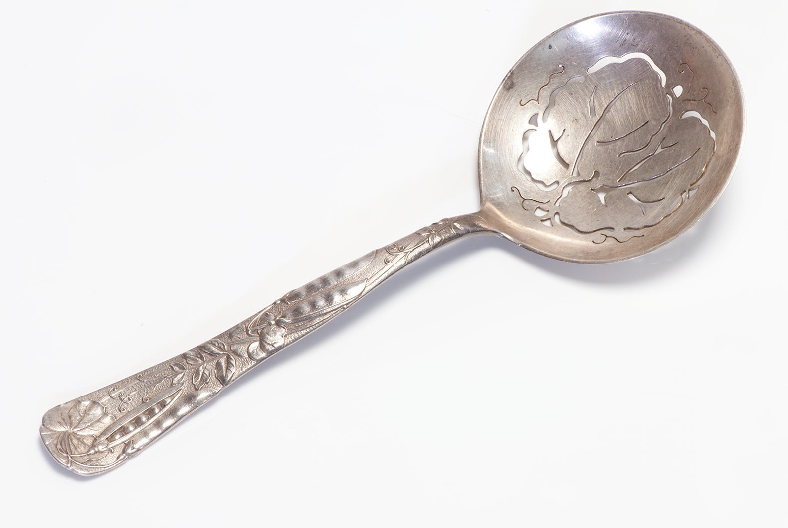 Antique Tiffany & Co. Sterling Vine Pea-Pod Pattern Pea Spoon