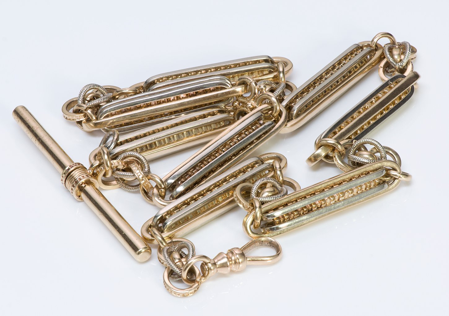 Antique Two Tone Gold Watch Fob Chain