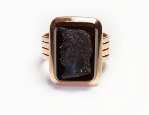 Antique Victorian Cameo Gold Men's Ring