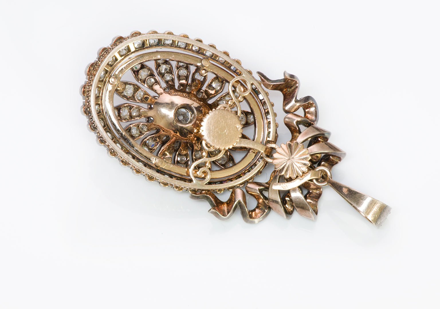 Antique Victorian Diamond Pendant Necklace - DSF Antique Jewelry