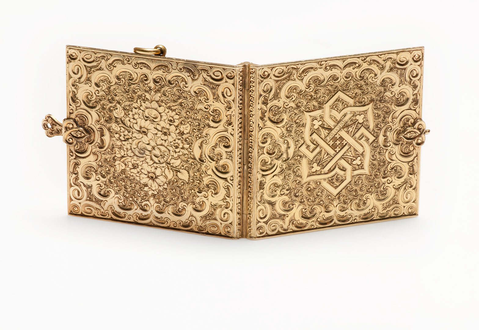 Antique Victorian Engraved Mizpah Yellow Gold Book Locket Pendant